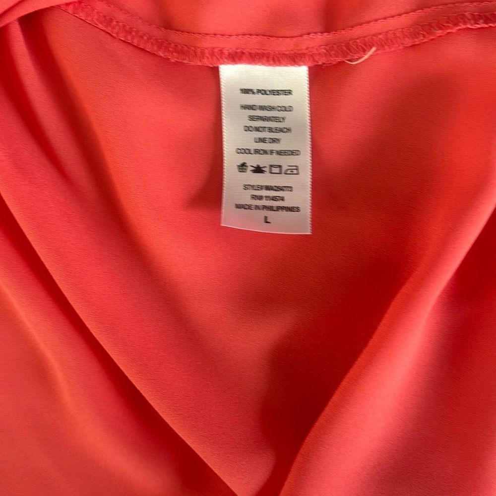 Pleione Orange and Pink Oversized Blouse with Bell Sleeves - Picture 4 of 5